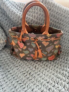 Dooney & Bourke Tote Tiny Tassel Rainbow 🌈 Hearts Mini Handbag